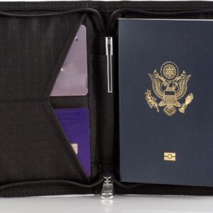 Passport Holder & Travel Wallet with RFID Blocking - Premium Document Organizer Case for Men and Women - Holds Passports, Cards, Tickets, ID, Cash - Compact Zippered Wallet - Midnight