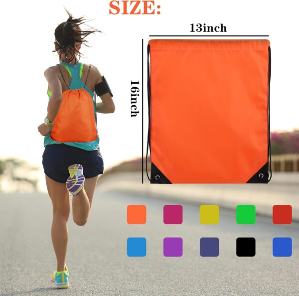 10 Colors Drawstring Backpack Bags Sack Pack Cinch Tote Sport Storage Polyester Bag for Gym Traveling - Image 2