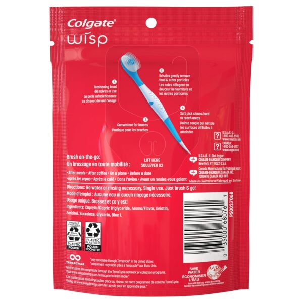 Colgate Max Fresh Wisp Disposable Mini Travel Toothbrushes, Peppermint, 24 Count (Pack of 4) - Image 8