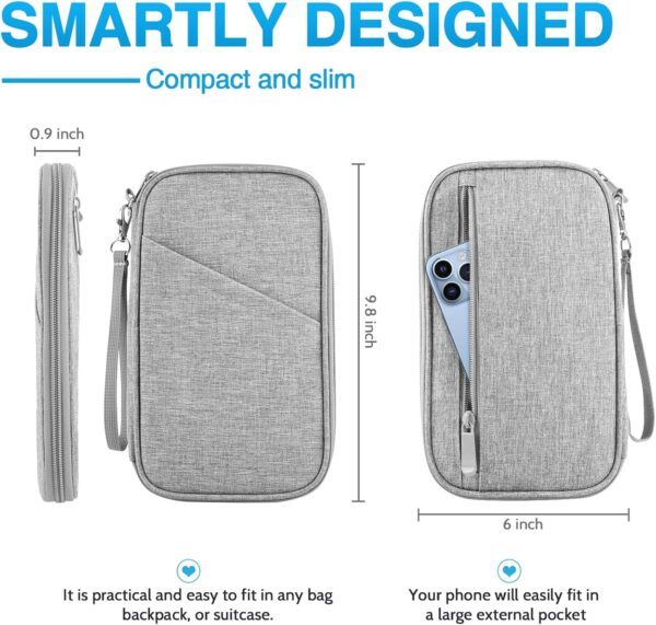 Passport Holder Family, Women Rfid Blocking Passport Wallet, Travel Essentials Premium Wallets, Waterproof Passport Holders Bag for Men Traveling, Travel Document Organizer Credit Cards Case - Image 2