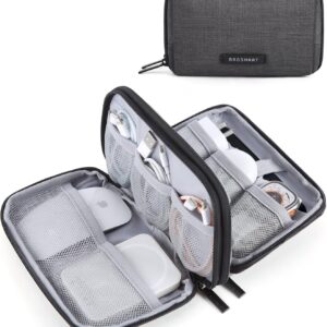 BAGSMART Electronics Organizer Travel Case, Cable Charger Cord Tech Organizer Pouch for Phone Charger Accessories, Black
