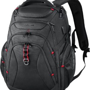 KROSER Travel Laptop Backpack 17.3 Inch XL Computer Backpack with Hard Shell Saferoom RFID Pockets Water-Repellent Business College Daypack Stylish Bag for Men/Women-Black