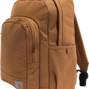 Carhartt 25L Classic Backpack, Durable Water-Resistant Pack W/ 15" Laptop Sleeve and Multiple Organizational Compartments, Brown, PFAS Free